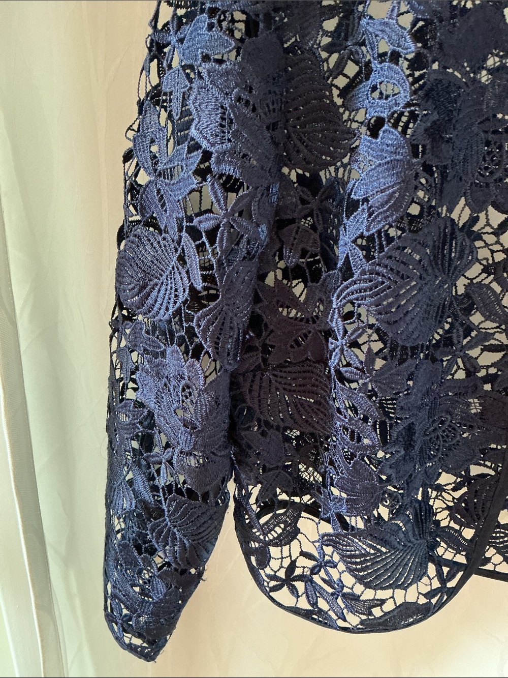 Navy Lace Cropped Open-Front Bolero Jacket - Women - Picture 4 of 4